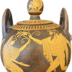 Athenaen red figured pyxis vase 