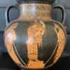 Red figure Amphora vase with lid.