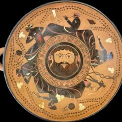 Athenian black figure kylix vase.