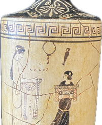 Athenian white figure Lekythos.
